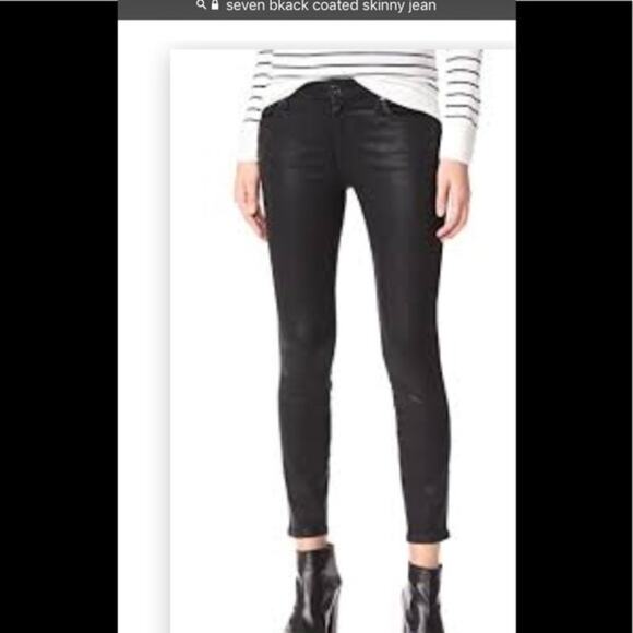 Seven7 Pants - NWT Seven7 Matte Black Coated Skinny Jeans 14 12 10
